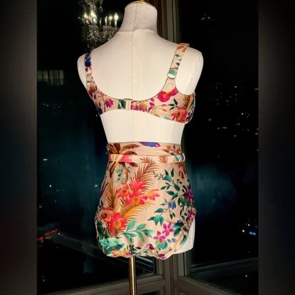 🆕 ZIMMERMANN 🧿NWOT Tropicana Balconette Bikini Top, High Cut Bottom Sz 4 US10 - Picture 10 of 16